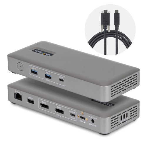 StarTech.com USB4 Docking Station, Driverless Dual 4K for macOS and Windows, Universal USB-C Dock with 100W Laptop Charging and 2.5GbE
