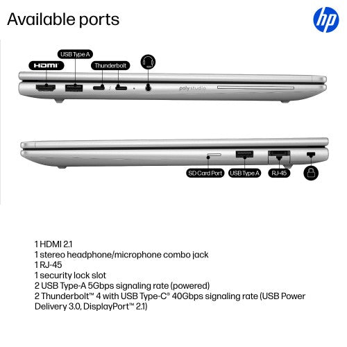 HP EliteBook 6 G1iR Intel Core 5 220U Laptop 35.6 cm (14") WUXGA 16 GB DDR5-SDRAM 512 GB SSD Wi-Fi 6E (802.11ax) Windows 11 Pro Silver
