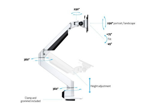 Multibrackets M VESA Gas Lift Arm Single White