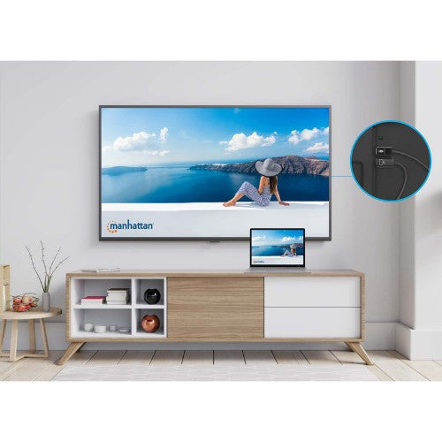Manhattan 1080p Wireless HDMI Display Presentation Kit, 2-Piece Set with HDMI Receiver and HDMI Transmitter Dongle to Wirelessly Display a Video Signal from a Laptop/Tablet/Smartphone on an HDMI TV or Projector, Black