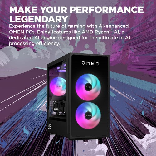 HP OMEN 35L GT16-0007na AMD Ryzen™ 7 8700G 16 GB DDR5-SDRAM 1 TB SSD NVIDIA GeForce RTX 4060 Ti Windows 11 Home Tower PC AI PC Black