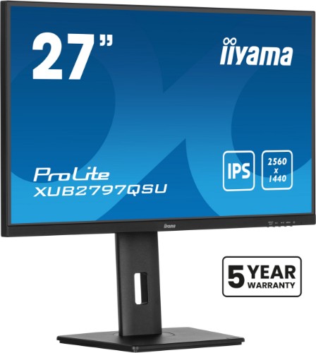 iiyama ProLite XUB2797QSU-B2 computer monitor 68.6 cm (27") 2560 x 1440 pixels Quad HD LED Black