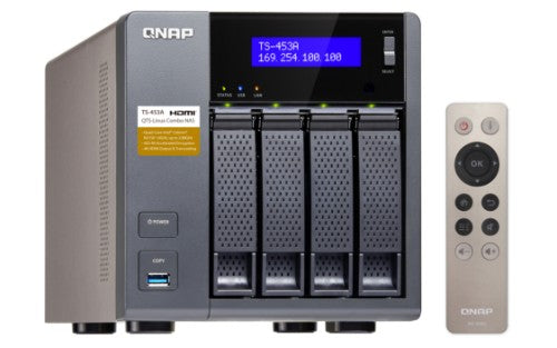 QNAP TS-453A NAS Tower Intel® Celeron® N3150 4 GB DDR3L 12 TB HDD QNAP Turbo System Aluminium, Black