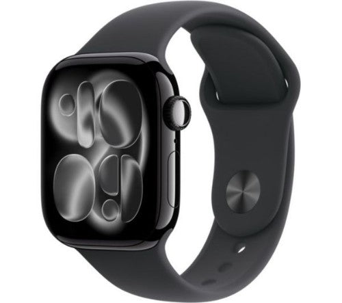 Apple Watch Series 11 GPS + Cellular 46mm Jet Black Aluminium Case with Black Sport Band - S/M