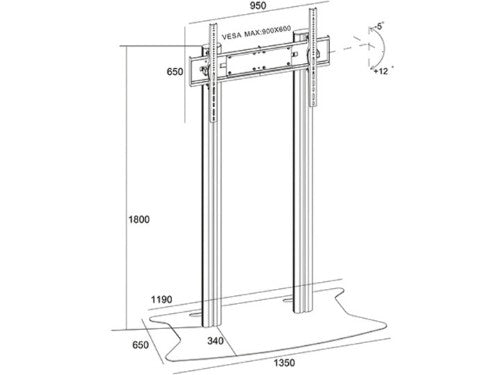 Multibrackets M Public Display Stand 180 Dual Pillar Floorbase, Flight Case