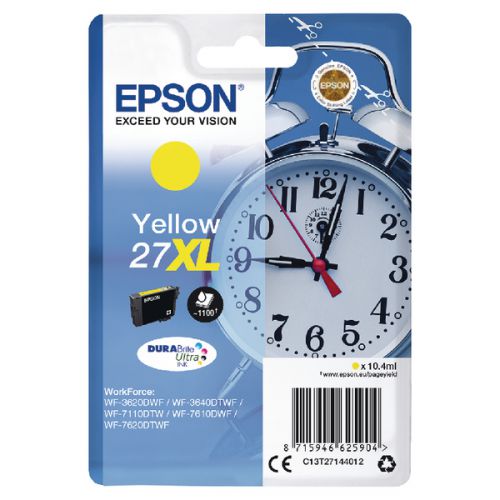 Epson C13T27144012/27XL Ink cartridge yellow high-capacity, 1.1K pages 10,4ml for Epson WF 3620