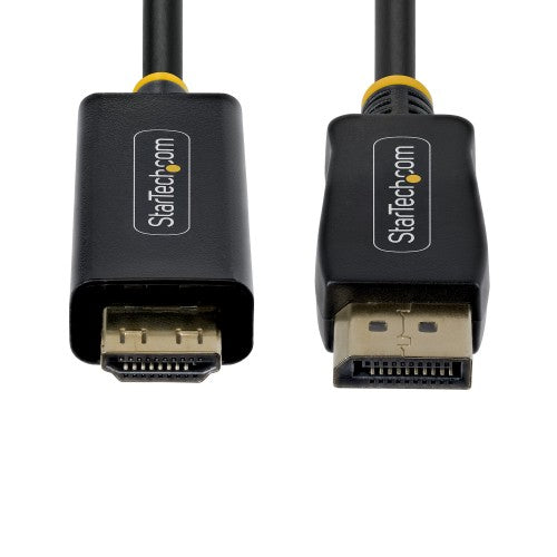 StarTech.com 2m DisplayPort to HDMI Adapter Cable with Gripping Connectors, 4K 60Hz, HDR, Uni-Directional DP to HDMI Video Converter, DP Desktop to HDMI Monitor