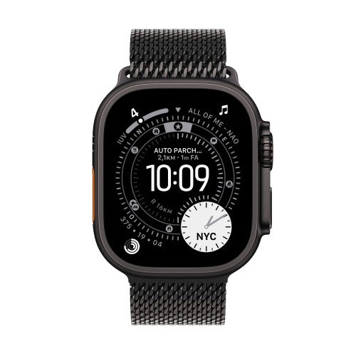 Apple Watch Ultra 3 GPS + Cellular 49mm Black Titanium Case with Black Titanium Milanese Loop - Medium