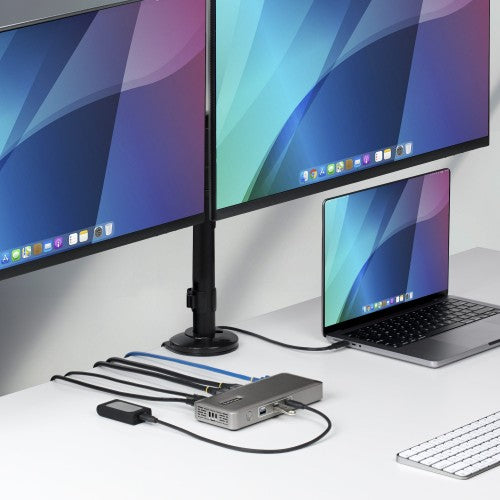 StarTech.com USB4 Docking Station, Driverless Dual 4K for macOS and Windows, Universal USB-C Dock with 100W Laptop Charging and 2.5GbE