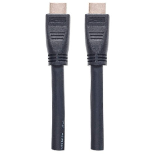 Manhattan HDMI 4K@60Hz Cable with Ethernet - CL3 rated, 10m, Suitable for In-Wall use, For ALL 4K & 1080p/HD uses - when upgrading now or have it ready for when you need it, Male to Male, Black, Ultra HD 4k x 2k, Lifetime Warranty, Premium High Speed