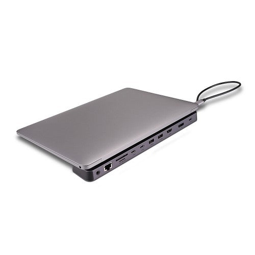 Lindy DST-Mini XT 810, USB-C Laptop Mini Docking Station with Single Display (8K) or Dual Display (4K60) and 100W Pass-Through Charging