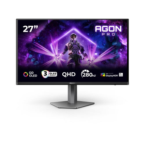AOC AGON PRO AG276QZD2 computer monitor 67.3 cm (26.5") 2560 x 1440 pixels Quad HD QD-OLED Black, Grey
