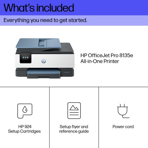 HP OfficeJet Pro 8135e Wireless All-in-One Color Printer, Instant Ink; Two-sided printing