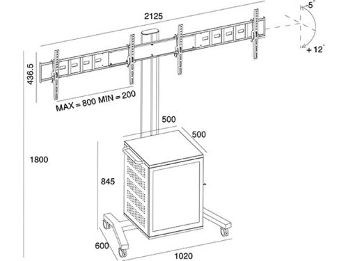 Multibrackets M Public Display Stand 180 Dual MediaBox4 Silver