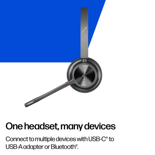 HP Poly Voyager 4320 Microsoft Teams Certified Headset +BT700 dongle +Charging Stand