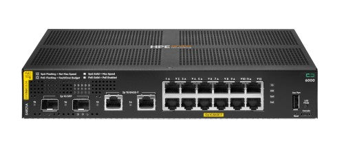 HPE Aruba Networking CX 6000 12p 10M/100M/1G Class4 PoE 2p SFP 1G 139W TAA Switch