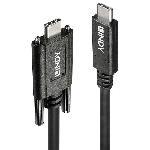 Lindy Dual Screw USB cable USB 3.2 Gen 2 (3.1 Gen 2) 1 m USB C Black