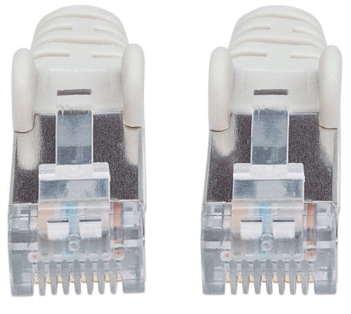Intellinet Network Patch Cable, Cat6A, 0.5m, Grey, Copper, S/FTP, LSOH / LSZH, PVC, RJ45, Gold Plated Contacts, Snagless, Booted, Lifetime Warranty