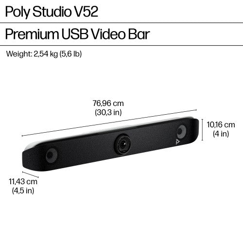 HP Poly Studio V52 USB Video Bar No Power Cord TAA
