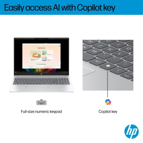 HP OmniBook 5 NGAI OmniBook 5 Next Gen AI 16-ag1007na Copilot+ PC AMD Ryzen™ AI 5 340 Laptop 40.6 cm (16") 2K 16 GB LPDDR5x-SDRAM 1 TB SSD Wi-Fi 6 (802.11ax) Windows 11 Home Silver