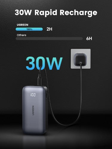Ugreen 10000mAh Mini Powerbank Quick Charging 30W Grey