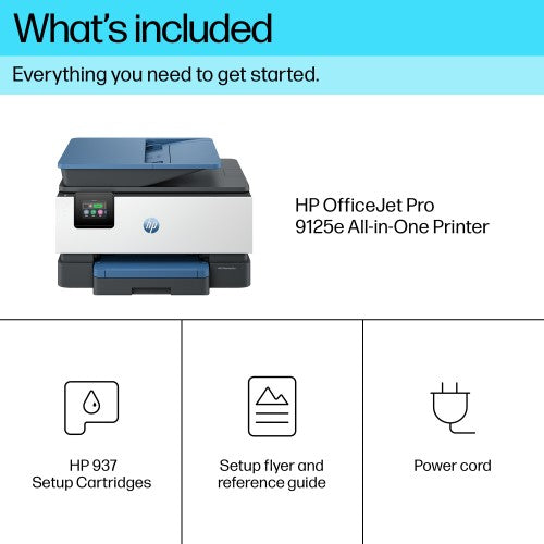 HP OfficeJet Pro 9125e Wireless All-in-One Color Printer, Instant Ink; Two-sided printing