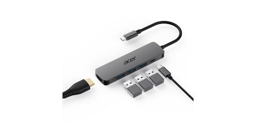 Acer 5in1 Type C Dongle Wired USB 3.2 Gen 1 (3.1 Gen 1) Type-C Silver