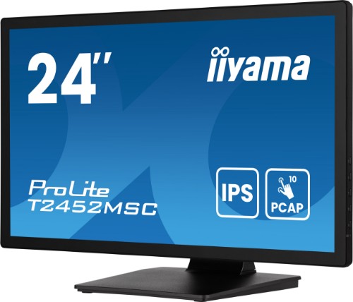 iiyama ProLite T2452MSC-B1AG computer monitor 60.5 cm (23.8") 1920 x 1080 pixels Full HD LED Touchscreen Black