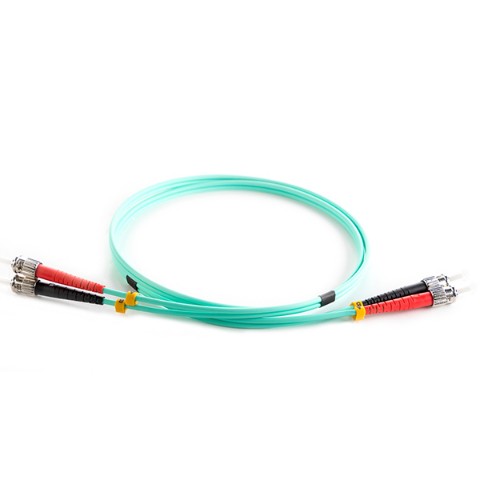 connektgear 5m Duplex Fibre Optic Multi-Mode Cable OM3 50/125 Micron ST to ST - Aqua