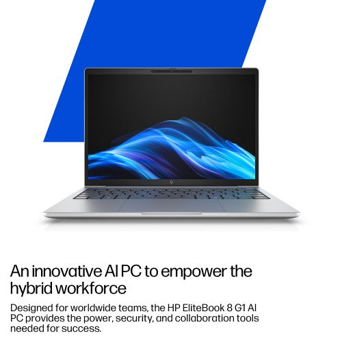 HP EliteBook 8 G1i AI PC Wolf Pro Security Edition Intel Core Ultra 7 255U Laptop 40.6 cm (16") WUXGA 24 GB DDR5-SDRAM 512 GB SSD Wi-Fi 6E (802.11ax) Windows 11 Pro Silver