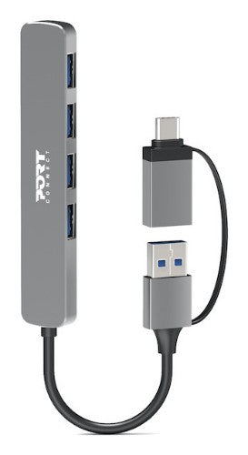Port Designs 900161 interface hub USB 2.0 Type-A 5000 Mbit/s Silver