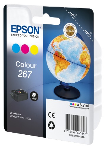 Epson C13T26704010/267 Ink cartridge color, 200 pages 6,7ml for Epson WF-100 W