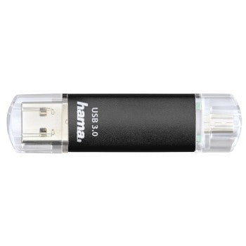 Hama Laeta Twin USB Flash Drive, USB 3.0, 128 GB, 40 MB/s, black