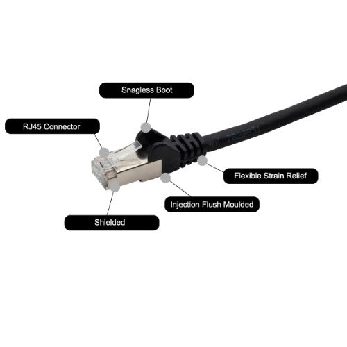 connektgear 10m RJ45 CAT6a SSTP Stranded Flush Moulded LS0H Network Cable - 26AWG - Black