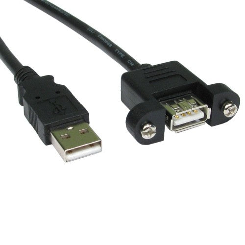Cables Direct Panel Mount Shielded USB cable USB 2.0 1 m USB A Black