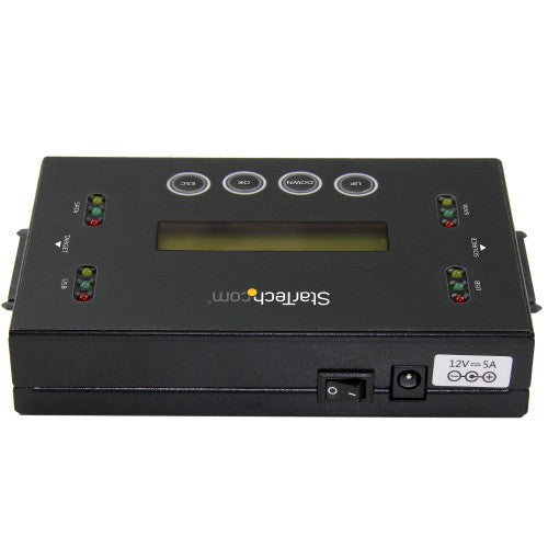 StarTech.com 1:1 Standalone Hard Drive Duplicator & Eraser, USB Thumb Drive and SATA HDD/SSD Disk Cloner & Eraser, LCD display, TAA Compliant, OS Independent