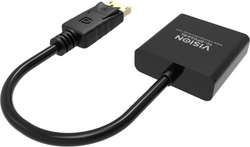 Vision TC-DPVGA/BL video cable adapter DisplayPort VGA (D-Sub) Black