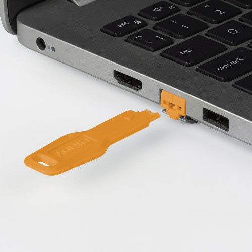 Lindy RJ45 Port Locks Orange, 10x + 1 Key