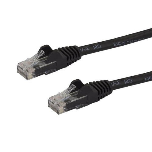 StarTech.com 7.5m CAT6 Ethernet Cable - Black CAT 6 Gigabit Ethernet Wire -250MHz 100W PoE RJ45 UTP Network/Patch Cord Snagless w/Strain Relief Individually Tested