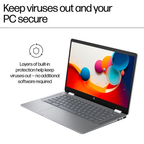HP Chromebook x360 14b-cd0000na Intel® Core™ i3 i3-N305 35.6 cm (14") Touchscreen Full HD 8 GB LPDDR5-SDRAM 256 GB eUFS Wi-Fi 6 (802.11ax) ChromeOS Silver