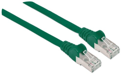 Intellinet Network Patch Cable, Cat6, 0.5m, Green, Copper, S/FTP, LSOH / LSZH, PVC, RJ45, Gold Plated Contacts, Snagless, Booted, Lifetime Warranty