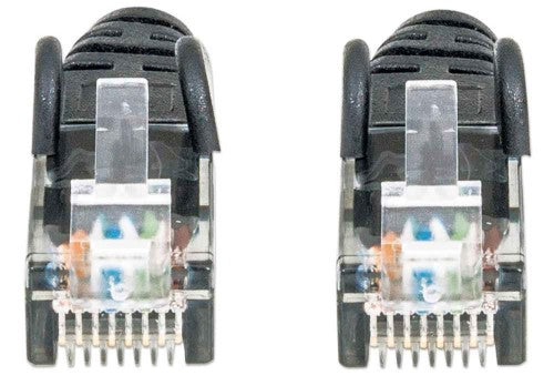 Intellinet Network Patch Cable, Cat6, 1m, Black, CCA, U/UTP, PVC, RJ45, Gold Plated Contacts, Snagless, Booted, Lifetime Warranty