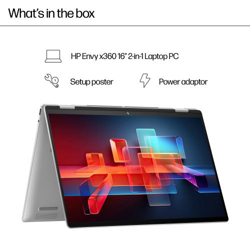 HP ENVY x360 16-ad0000na AMD Ryzen™ 7 8840HS Hybrid (2-in-1) 40.6 cm (16") Touchscreen 2K 16 GB LPDDR5-SDRAM 1 TB SSD Wi-Fi 6E (802.11ax) Windows 11 Home AI PC Silver