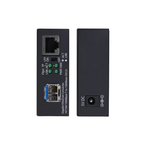 StarTech.com Single-Mode (SM) LC Fiber Media Converter for 10/100/1000 Networks, Standalone Gigabit Ethernet to Fiber Converter, 40km - TAA