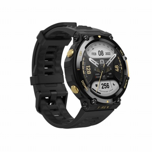Amazfit T-Rex 2 3.53 cm (1.39") AMOLED 47 mm Digital 454 x 454 pixels Touchscreen Black, Gold GPS (satellite)