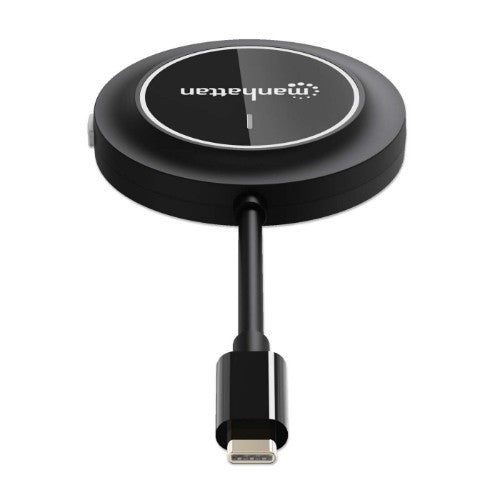 Manhattan 1080p Wireless HDMI Display Adapter with USB-C Transmitter, Dongle Wirelessly Displays a Video Signal from a USB-C Device on an HDMI TV or Projector, Requires Receiver from #208420 Wireless HDMI Presentation Kit, Black