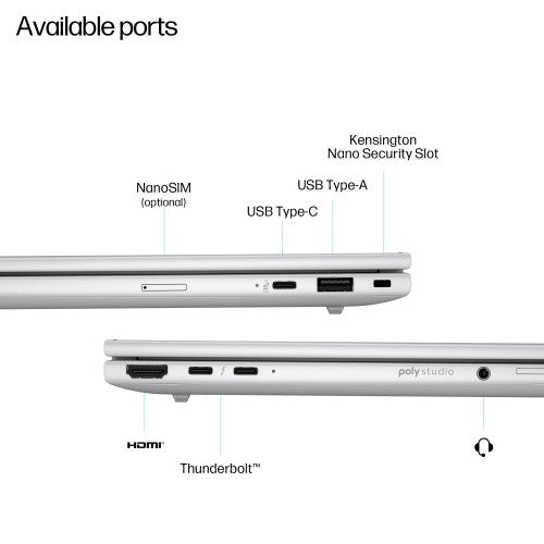 HP EliteBook 8 G1i 14 inch Notebook AI PC Wolf Pro Security Edition Intel Core Ultra 5 225U Laptop 35.6 cm (14") WUXGA 16 GB DDR5-SDRAM 512 GB SSD Wi-Fi 6E (802.11ax) Windows 11 Pro Silver