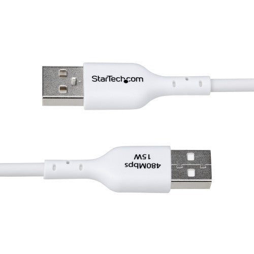 StarTech.com 6.6ft (2m) USB-A to USB-C Charging Cable, Charge & Sync, 3A, USB 2.0, TPE Jacket - White USB Charging Cord