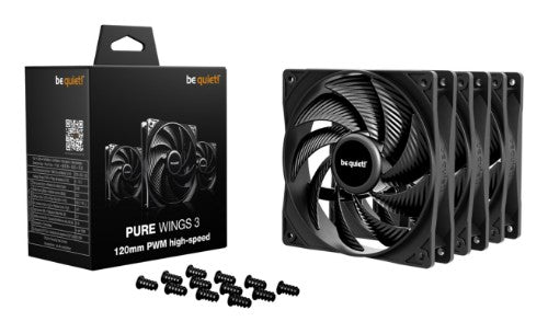 be quiet! Pure Wings 3 120mm | PWM high-speed Triple Pack Computer case Fan 12 cm Black 3 pc(s)