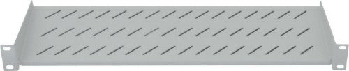 Intellinet 19" Cantilever Shelf, 1U, 2-Point Front Mount, 150mm Depth, Max 25kg, Grey, Three Year Warranty